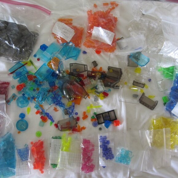Bulk Lego Lot: 2.5 Pounds of mixed Transparent Bricks